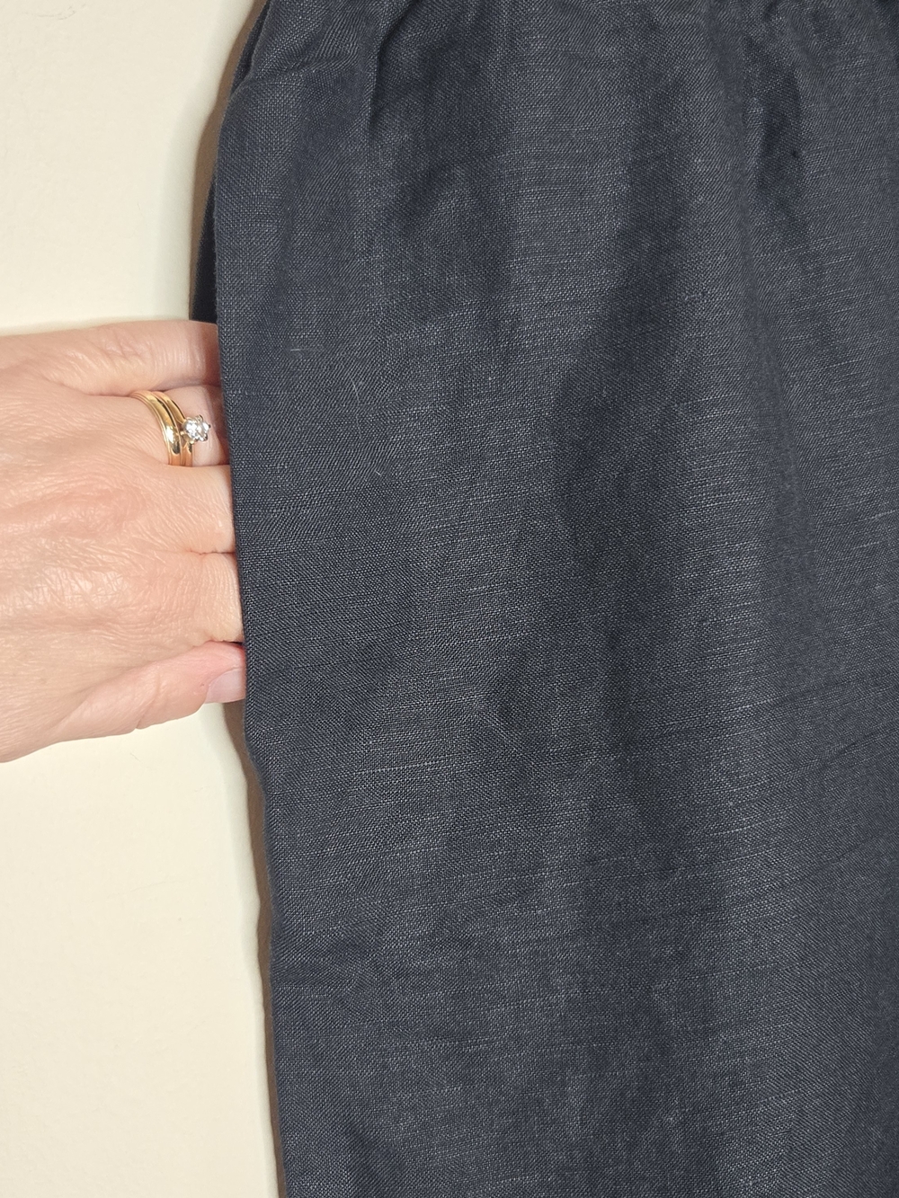 EVEREVE Black Linen Blend Wide Leg Pants Relaxed Pull On Coastal Chic - Picture 4 of 9